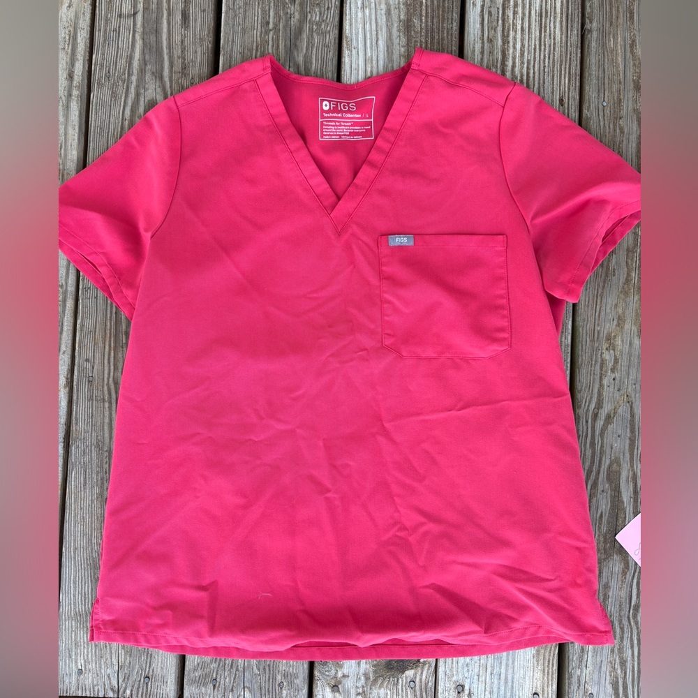 Figs Neon Red Scrub Set